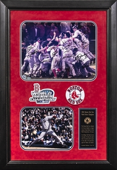 2004 Boston Red Sox Team Signed Photo Collage With 21 Signatures Including Pedro Martinez, David Ortiz, Johnny Damon & More (MLB Authentication & Mounted Memories)